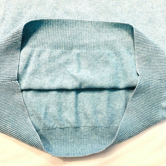 J Crew Cotton Cashmere Blend Knit Sweater V Neck Long Sleeve Light Blue L #86055 - Picture 7 of 12